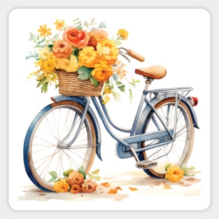 Journey of Blooms: Pedaling Through Petal-Filled Paths Sticker